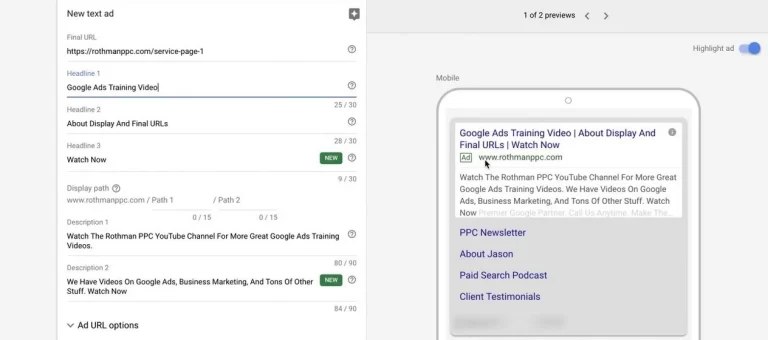 Google Ads Final URL